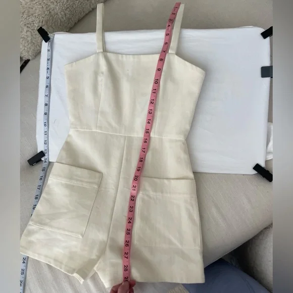 ALEXIS - Arlington Cross Back Playsuit - Off White - XS